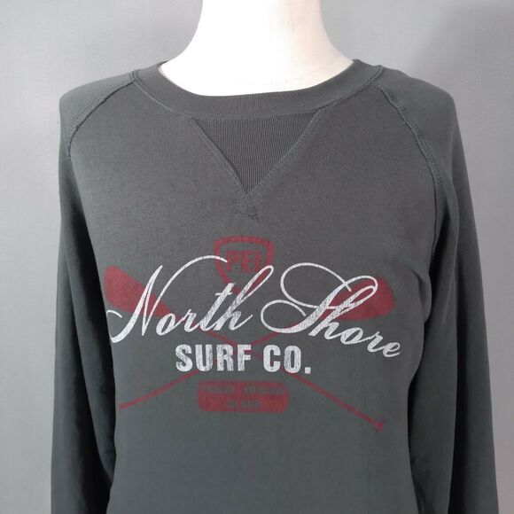 North Shore Surf Co sweater sweatshirt Men's 2XL XXL gray long sleeve fleece - Picture 2 of 12